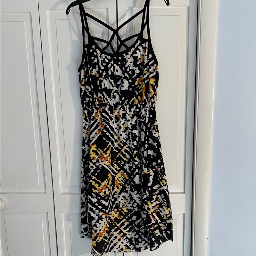 Angie Black & White Sundress with Spaghetti Straps EUC